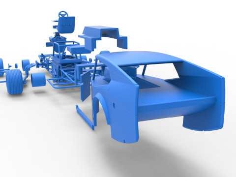 Vintage Dirt Modifiye stok araba Versiyon 5 Ölçek 1 - 25 3D Baskı Modeli