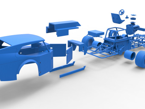 Vintage Dirt Modifiye stok araba Versiyon 5 Ölçek 1 - 25 3D Baskı Modeli