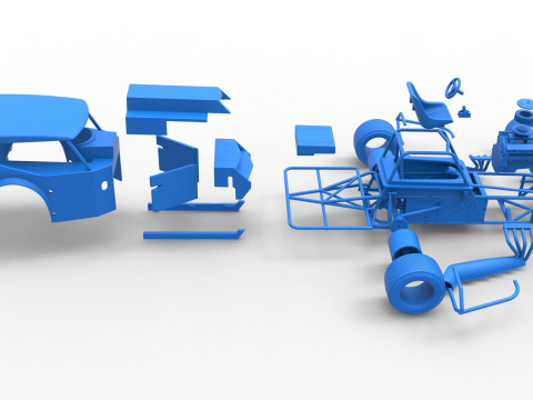 Vintage Dirt Modifiye stok araba Versiyon 5 Ölçek 1 - 25 3D Baskı Modeli