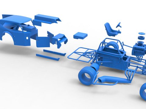 Vintage Dirt Modifiye stok araba Versiyon 5 Ölçek 1 - 25 3D Baskı Modeli