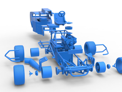 Vintage Dirt Modifiye stok araba Versiyon 5 Ölçek 1 - 25 3D Baskı Modeli