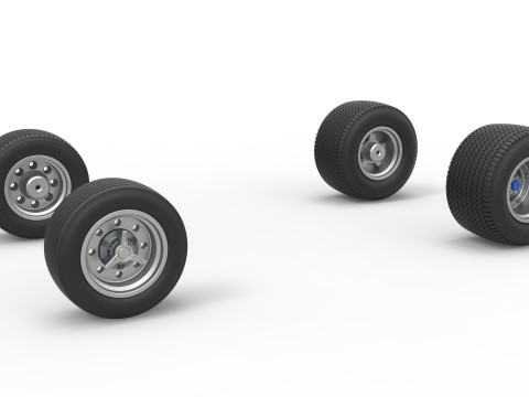 Set roda mobil stok Modifikasi Kotoran Timur Laut Versi 5 Skala 1 hingga 25 Model Cetak 3D