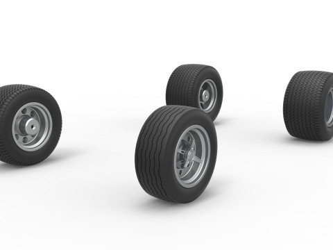 Northeast Dirt Modifiye stok arabanın tekerlek seti Versiyon 5 Ölçek 1 ila 25 3D Baskı Modeli