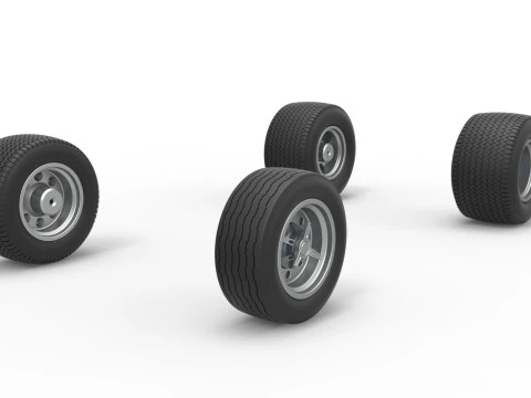 Set roda mobil stok Modifikasi Kotoran Timur Laut Versi 5 Skala 1 hingga 25 Model Cetak 3D