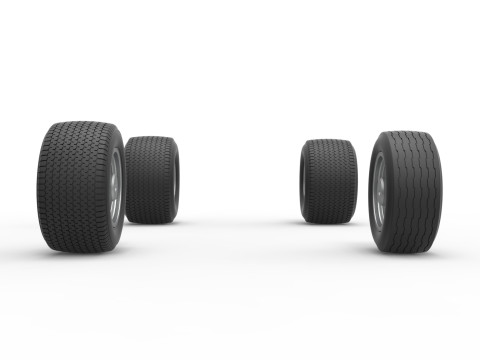 Northeast Dirt Modifiye stok arabanın tekerlek seti Versiyon 5 Ölçek 1 ila 25 3D Baskı Modeli