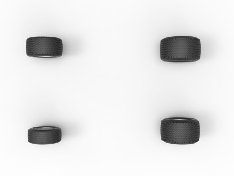 Northeast Dirt Modifiye stok arabanın tekerlek seti Versiyon 5 Ölçek 1 ila 25 3D Baskı Modeli