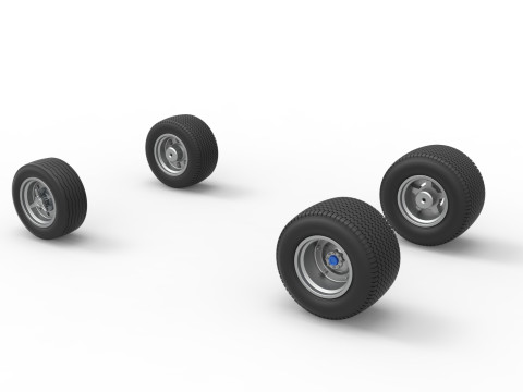 Northeast Dirt Modifiye stok arabanın tekerlek seti Versiyon 5 Ölçek 1 ila 25 3D Baskı Modeli