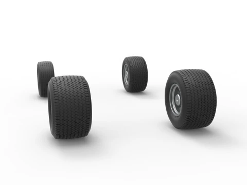 Set roda mobil stok Modifikasi Kotoran Timur Laut Versi 5 Skala 1 hingga 25 Model Cetak 3D