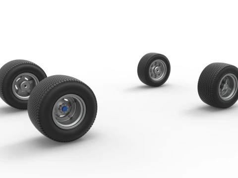 Set roda mobil stok Modifikasi Kotoran Timur Laut Versi 5 Skala 1 hingga 25 Model Cetak 3D