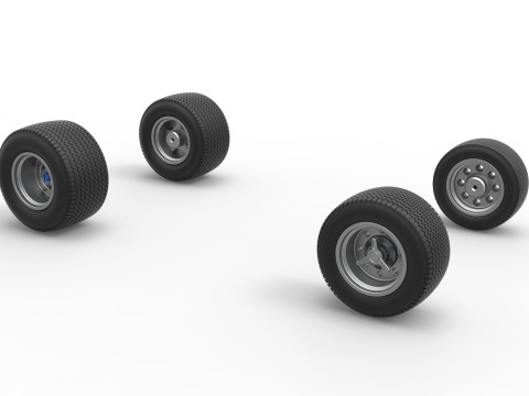 Northeast Dirt Modifiye stok arabanın tekerlek seti Versiyon 5 Ölçek 1 ila 25 3D Baskı Modeli