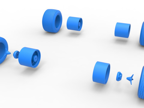 Northeast Dirt Modifiye stok arabanın tekerlek seti Versiyon 5 Ölçek 1 ila 25 3D Baskı Modeli