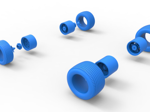 Northeast Dirt Modifiye stok arabanın tekerlek seti Versiyon 5 Ölçek 1 ila 25 3D Baskı Modeli