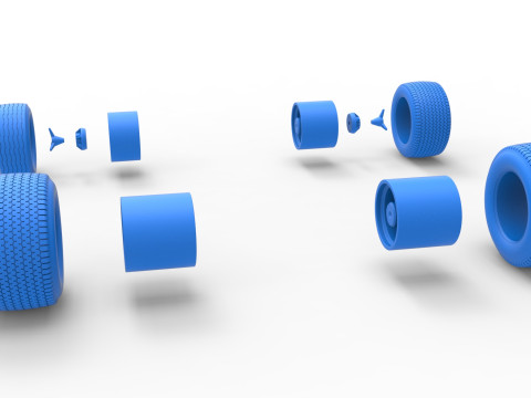 Northeast Dirt Modifiye stok arabanın tekerlek seti Versiyon 5 Ölçek 1 ila 25 3D Baskı Modeli