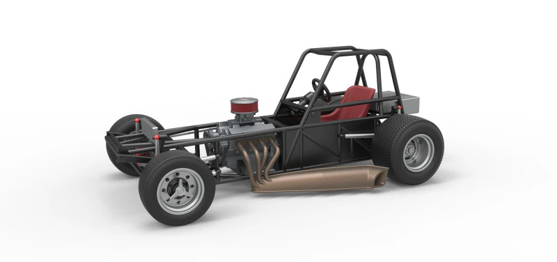 Vintage Dirt Modified stock car Base Version 3 Scale 1 to 25 3D Print Model .c4d .max .obj .3ds .fbx .stl .blend 
