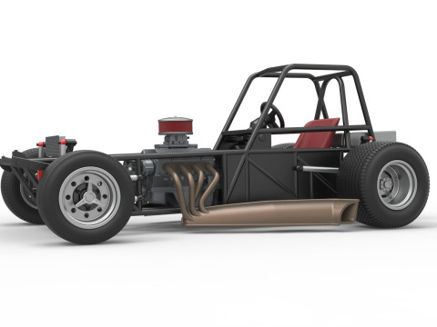 Base de stock car modificada para sujeira vintage versão 3 escala 1 a 25 Modelo de Impressão 3D