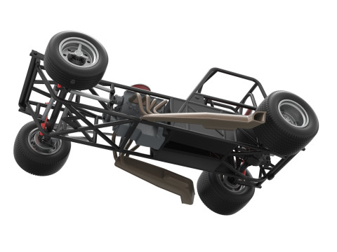 Base de stock car modificada para sujeira vintage versão 3 escala 1 a 25 Modelo de Impressão 3D