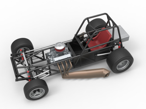 Base de stock car modificada para sujeira vintage versão 3 escala 1 a 25 Modelo de Impressão 3D