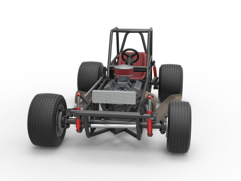 Base de stock car modificada para sujeira vintage versão 3 escala 1 a 25 Modelo de Impressão 3D