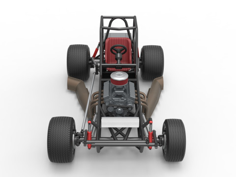 Base de stock car modificada para sujeira vintage versão 3 escala 1 a 25 Modelo de Impressão 3D