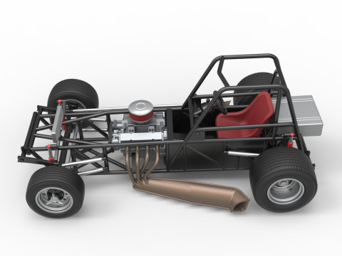 Base de stock car modificada para sujeira vintage versão 3 escala 1 a 25 Modelo de Impressão 3D