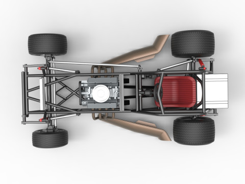 Base de stock car modificada para sujeira vintage versão 3 escala 1 a 25 Modelo de Impressão 3D