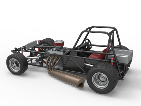 Base de stock car modificada para sujeira vintage versão 3 escala 1 a 25 Modelo de Impressão 3D