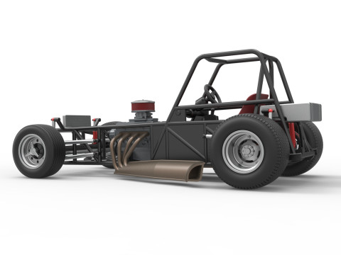 Base de stock car modificada para sujeira vintage versão 3 escala 1 a 25 Modelo de Impressão 3D