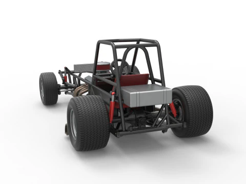 Vintage Dirt Modified stock car Base Version 3 Scale 1 to 25 3D Print Model