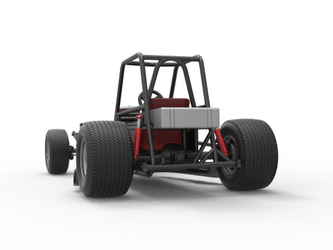 Vintage Dirt Modified stock car Base Version 3 Scale 1 to 25 3D Print Model