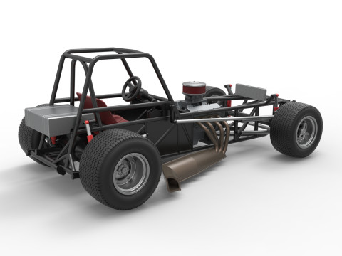 Base de stock car modificada para sujeira vintage versão 3 escala 1 a 25 Modelo de Impressão 3D