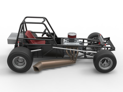 Base de stock car modificada para sujeira vintage versão 3 escala 1 a 25 Modelo de Impressão 3D