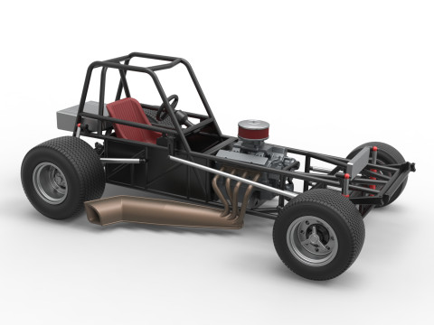 Base de stock car modificada para sujeira vintage versão 3 escala 1 a 25 Modelo de Impressão 3D