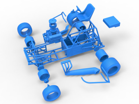 Base de stock car modificada para sujeira vintage versão 3 escala 1 a 25 Modelo de Impressão 3D