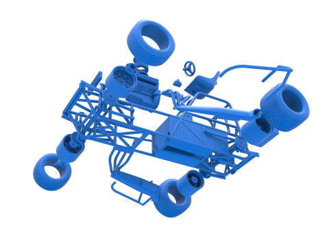 Base de stock car modificada para sujeira vintage versão 3 escala 1 a 25 Modelo de Impressão 3D