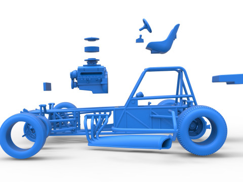 Base de stock car modificada para sujeira vintage versão 3 escala 1 a 25 Modelo de Impressão 3D