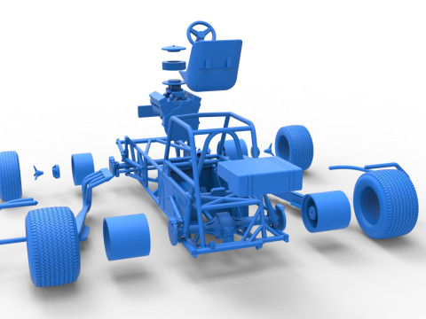 Base de stock car modificada para sujeira vintage versão 3 escala 1 a 25 Modelo de Impressão 3D