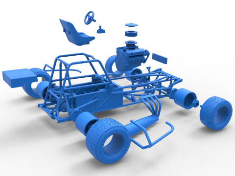 Base de stock car modificada para sujeira vintage versão 3 escala 1 a 25 Modelo de Impressão 3D