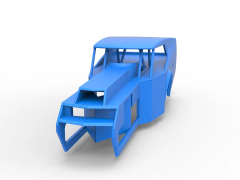 Shell of Vintage Dirt Modified stock car Version 5 Scale 1 to 25 3D Print Model