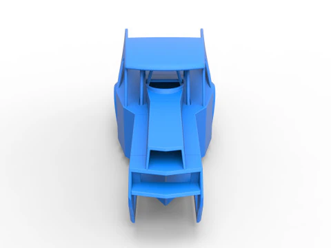 Shell of Vintage Dirt Modified stock car Version 5 Scale 1 to 25 3D Print Model