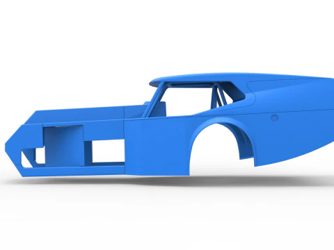 Shell of Vintage Dirt Modified stock car Version 5 Scale 1 to 25 3D Print Model