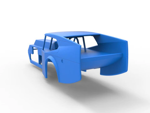 Shell of Vintage Dirt Modified stock car Version 5 Scale 1 to 25 3D Print Model