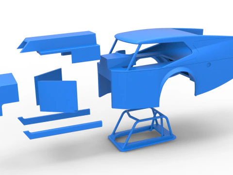 Shell of Vintage Dirt Modified stock car Version 5 Scale 1 to 25 3D Print Model