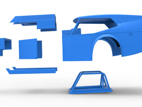 Shell of Vintage Dirt Modified stock car Version 5 Scale 1 to 25 3D Print Model
