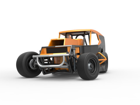 विंटेज डर्ट संशोधित स्टॉक कार संस्करण 5, स्केल 1 से 25 में बदलते समय 3D प्रिंट मॉडल