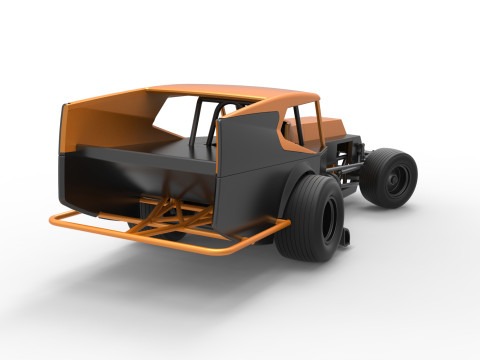 विंटेज डर्ट संशोधित स्टॉक कार संस्करण 5, स्केल 1 से 25 में बदलते समय 3D प्रिंट मॉडल