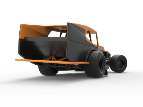 Vintage Dirt Modified stock car Version 5 while turning Scale 1 to 25 3D Print Model