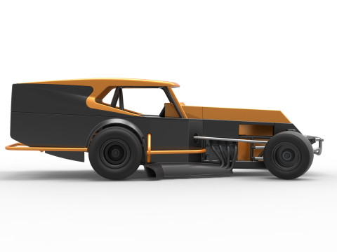 विंटेज डर्ट संशोधित स्टॉक कार संस्करण 5, स्केल 1 से 25 में बदलते समय 3D प्रिंट मॉडल