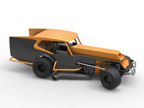 Vintage Dirt Modified stock car Version 5 while turning Scale 1 to 25 3D Print Model