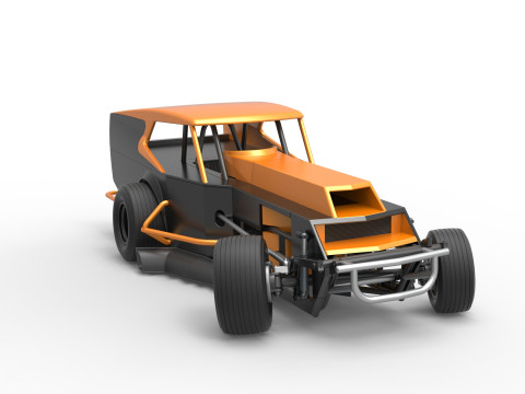 विंटेज डर्ट संशोधित स्टॉक कार संस्करण 5, स्केल 1 से 25 में बदलते समय 3D प्रिंट मॉडल