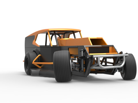 विंटेज डर्ट संशोधित स्टॉक कार संस्करण 5, स्केल 1 से 25 में बदलते समय 3D प्रिंट मॉडल